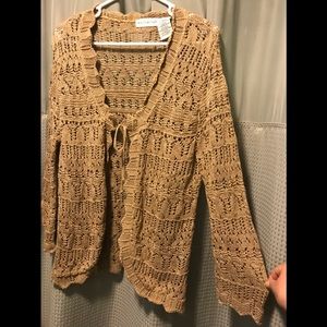 Tan open weave sweater